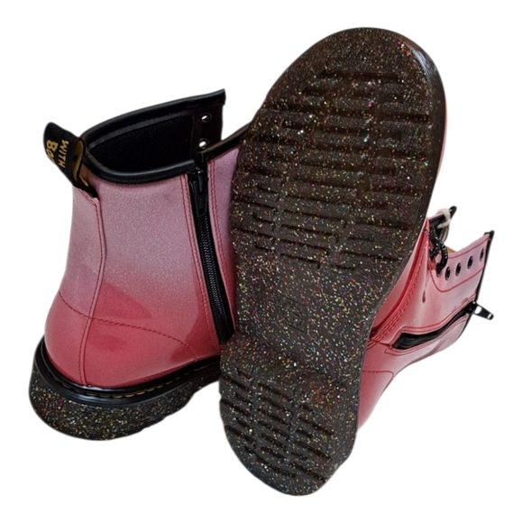 Dr. Martens 1460 Gradient Glitter Lace Up cOMBAT‎ BootS pink Women's Size 6 New - Picture 11 of 15